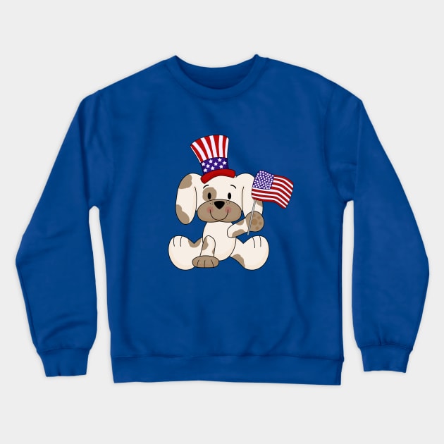 Yankee Doodle Puppy Crewneck Sweatshirt by cameradog